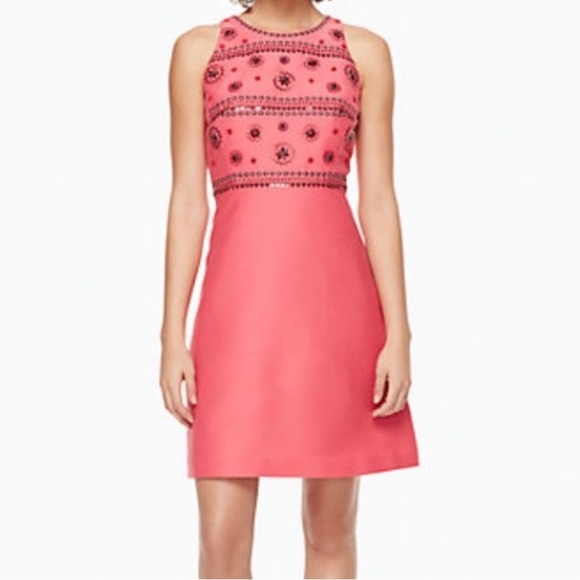 Kate Spade embellished A-line Dress in Pink | Size 4 - Picture 7 of 8